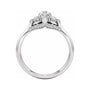 Sapphire Row Lab-Grown Elongated Oval Diamond Hidden-Detail Three-Stone Engagement Ring - 14K White Gold, 1 1/2 ctw (view 2)