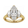 Sapphire Row Lab-Grown Elongated Oval Diamond Hidden-Detail Three-Stone Engagement Ring - 14K Yellow Gold, 4 ctw (view 3)