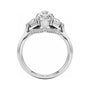 Sapphire Row Lab-Grown Elongated Oval Diamond Hidden-Detail Three-Stone Engagement Ring - 14K White Gold, 4 ctw (view 2)