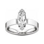 Sapphire Row Lab-Grown Elongated Oval Diamond Solitaire Engagement Ring - 14K White Gold, 2 ctw (view 3)