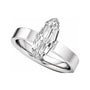 Sapphire Row Lab-Grown Elongated Oval Diamond Solitaire Engagement Ring - 14K White Gold, 2 ctw (view 5)