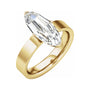 Sapphire Row Lab-Grown Elongated Oval Diamond Solitaire Engagement Ring - 14K Yellow Gold, 3 ctw