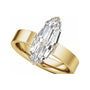 Sapphire Row Lab-Grown Elongated Oval Diamond Solitaire Engagement Ring - 14K Yellow Gold, 3 ctw (view 5)