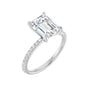 Sapphire Row Lab-Grown Emerald-Cut Diamond Accented Engagement Ring - 14K White Gold, 2 3/4 ctw