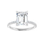 Sapphire Row Lab-Grown Emerald-Cut Diamond Accented Engagement Ring - 14K White Gold, 2 3/4 ctw (view 3)
