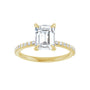 Sapphire Row Lab-Grown Emerald-Cut Diamond Accented Engagement Ring - 14K Yellow Gold, 1 9/10 ctw (view 3)