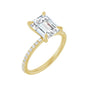 Sapphire Row Lab-Grown Emerald-Cut Diamond Accented Engagement Ring - 14K Yellow Gold, 2 3/4 ctw