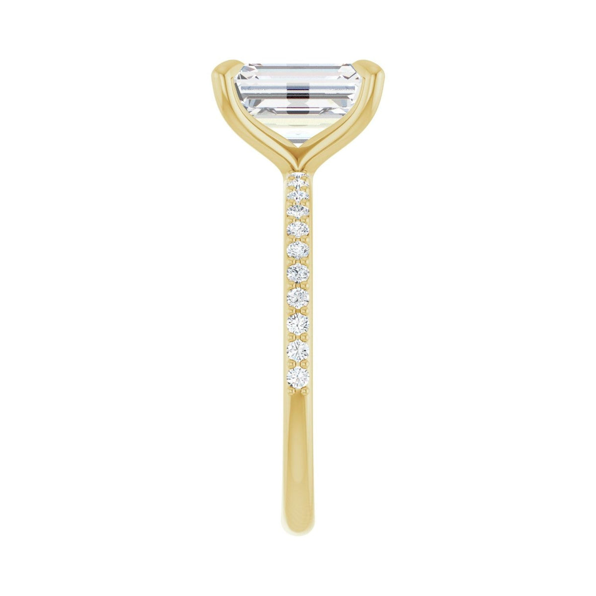 Sapphire Row Lab-Grown Emerald-Cut Diamond Accented Engagement Ring - 14K Yellow Gold, 2 3/4 ctw (view 4)