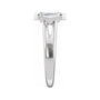Sapphire Row Lab-Grown Emerald-Cut Diamond Bezel-Set Three-Stone Engagement Ring - 14K White Gold (view 4)