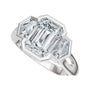 Sapphire Row Lab-Grown Emerald-Cut Diamond Bezel-Set Three-Stone Engagement Ring - 14K White Gold (view 5)