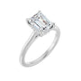 Sapphire Row Lab-Grown Emerald-Cut Diamond Cathedral Claw-Prong Hidden Halo-Style Engagement Ring - 14K White Gold, 1 3/4 ctw