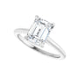 Sapphire Row Lab-Grown Emerald-Cut Diamond Cathedral Claw-Prong Hidden Halo-Style Engagement Ring - 14K White Gold, 1 3/4 ctw (view 5)