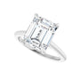 Sapphire Row Lab-Grown Emerald-Cut Diamond Cathedral Claw-Prong Hidden Halo-Style Engagement Ring - 14K White Gold, 3 7/8 ctw (view 5)