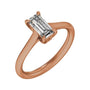 Sapphire Row Lab-Grown Emerald-Cut Diamond Cathedral Claw-Prong Solitaire Engagement Ring - 14K Rose Gold, 1 ctw