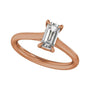 Sapphire Row Lab-Grown Emerald-Cut Diamond Cathedral Claw-Prong Solitaire Engagement Ring - 14K Rose Gold, 1 ctw (view 5)