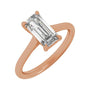 Sapphire Row Lab-Grown Emerald-Cut Diamond Cathedral Claw-Prong Solitaire Engagement Ring - 14K Rose Gold, 2 ctw