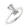 Sapphire Row Lab-Grown Emerald-Cut Diamond Cathedral Claw-Prong Solitaire Engagement Ring - 14K White Gold, 2 ctw