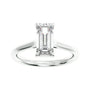 Sapphire Row Lab-Grown Emerald-Cut Diamond Cathedral Claw-Prong Solitaire Engagement Ring - 14K White Gold, 2 ctw (view 3)
