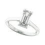 Sapphire Row Lab-Grown Emerald-Cut Diamond Cathedral Claw-Prong Solitaire Engagement Ring - 14K White Gold, 2 ctw (view 5)