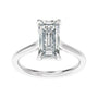 Sapphire Row Lab-Grown Emerald-Cut Diamond Cathedral Claw-Prong Solitaire Engagement Ring - 14K White Gold, 3 ctw (view 3)