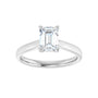 Sapphire Row Lab-Grown Emerald-Cut Diamond Cathedral Solitaire Engagement Ring - 14K White Gold, 1 1/8 ctw (view 3)
