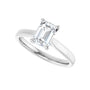Sapphire Row Lab-Grown Emerald-Cut Diamond Cathedral Solitaire Engagement Ring - 14K White Gold, 1 1/8 ctw (view 5)