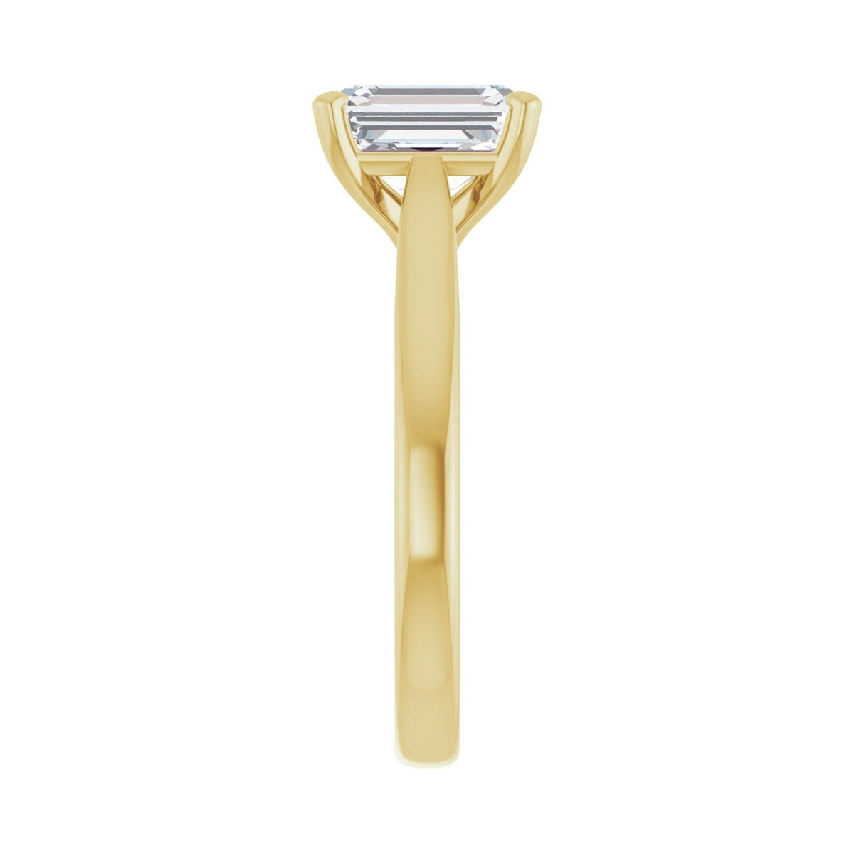 Sapphire Row Lab-Grown Emerald-Cut Diamond Cathedral Solitaire Engagement Ring - 14K Yellow Gold, 1 3/4 ctw (view 4)