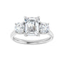 Sapphire Row Lab-Grown Emerald-Cut Diamond Cathedral Three-Stone Engagement Ring - 14K White Gold, 2 3/8 ctw (view 3)