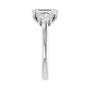 Sapphire Row Lab-Grown Emerald-Cut Diamond Cathedral Three-Stone Engagement Ring - 14K White Gold, 3 1/2 ctw (view 4)