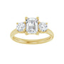 Sapphire Row Lab-Grown Emerald-Cut Diamond Cathedral Three-Stone Engagement Ring - 14K Yellow Gold, 1 9/10 ctw (view 3)