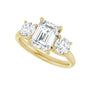 Sapphire Row Lab-Grown Emerald-Cut Diamond Cathedral Three-Stone Engagement Ring - 14K Yellow Gold, 2 3/8 ctw (view 5)