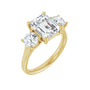 Sapphire Row Lab-Grown Emerald-Cut Diamond Cathedral Three-Stone Engagement Ring - 14K Yellow Gold, 3 1/2 ctw