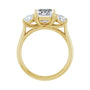 Sapphire Row Lab-Grown Emerald-Cut Diamond Cathedral Three-Stone Engagement Ring - 14K Yellow Gold, 3 1/2 ctw (view 2)