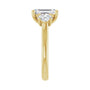 Sapphire Row Lab-Grown Emerald-Cut Diamond Cathedral Three-Stone Engagement Ring - 14K Yellow Gold, 3 1/2 ctw (view 4)
