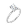 Sapphire Row Lab-Grown Emerald-Cut Diamond Claw-Prong Engagement Ring - 14K White Gold, 1 1/4 ctw