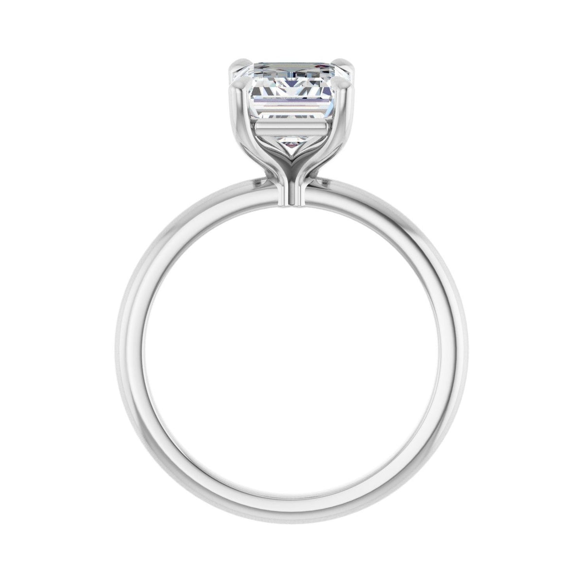 Sapphire Row Lab-Grown Emerald-Cut Diamond Claw-Prong Engagement Ring - 14K White Gold, 2 1/2 ctw (view 2)