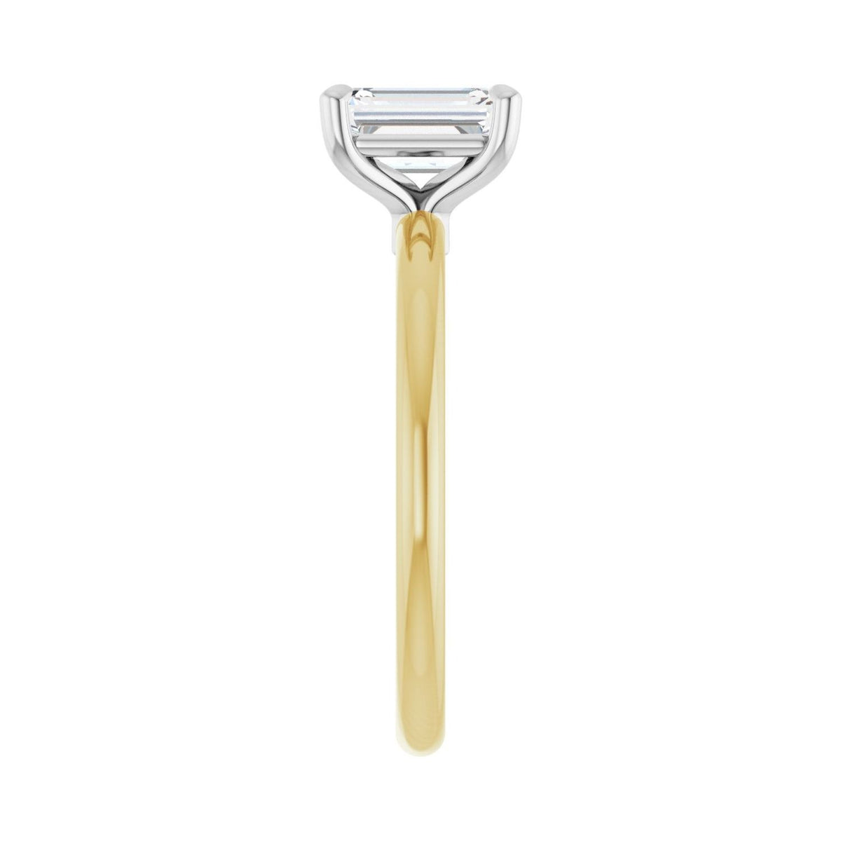 Sapphire Row Lab-Grown Emerald-Cut Diamond Claw-Prong Engagement Ring - 14K Yellow & White Gold, 1 1/4 ctw (view 4)