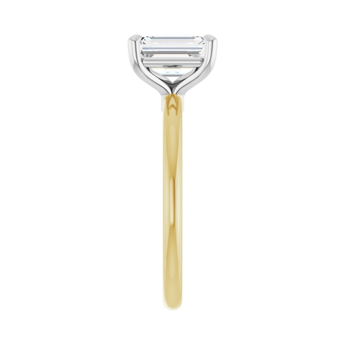 Sapphire Row Lab-Grown Emerald-Cut Diamond Claw-Prong Engagement Ring - 14K Yellow & White Gold, 1 3/4 ctw (view 4)