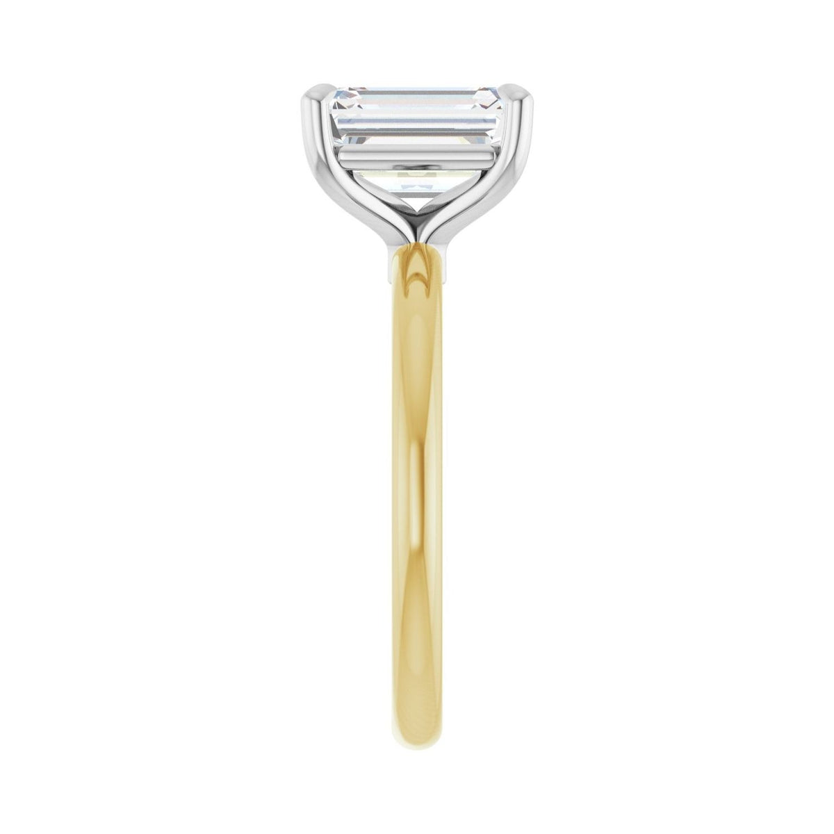 Sapphire Row Lab-Grown Emerald-Cut Diamond Claw-Prong Engagement Ring - 14K Yellow & White Gold, 2 1/2 ctw (view 4)
