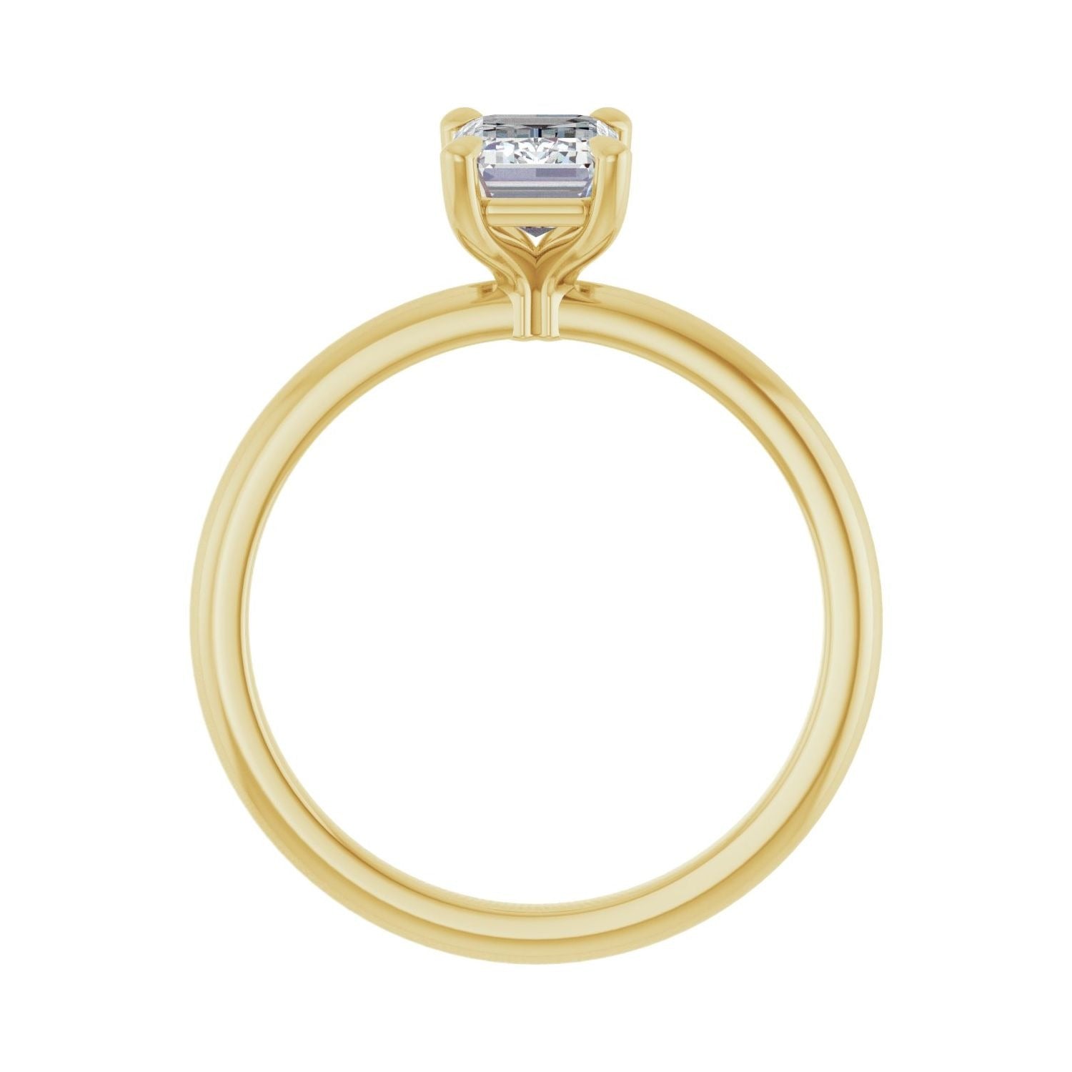 Sapphire Row Lab-Grown Emerald-Cut Diamond Claw-Prong Engagement Ring - 14K Yellow Gold, 1 1/4 ctw (view 2)
