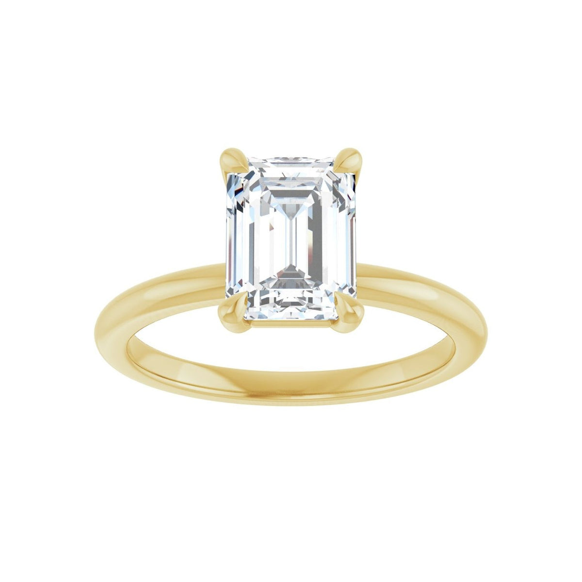 Sapphire Row Lab-Grown Emerald-Cut Diamond Claw-Prong Engagement Ring - 14K Yellow Gold, 1 3/4 ctw (view 3)