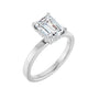Sapphire Row Lab-Grown Emerald-Cut Diamond Claw-Prong Hidden Halo-Style Engagement Ring - 14K White Gold, 1 3/4 ctw