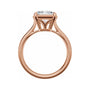 Sapphire Row Lab-Grown Emerald-Cut Diamond Claw-Prong Solitaire Bezel-Style Engagement Ring - 14K Rose Gold (view 2)