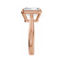 Sapphire Row Lab-Grown Emerald-Cut Diamond Claw-Prong Solitaire Bezel-Style Engagement Ring - 14K Rose Gold (view 4)