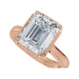 Sapphire Row Lab-Grown Emerald-Cut Diamond Claw-Prong Solitaire Bezel-Style Engagement Ring - 14K Rose Gold (view 5)