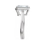 Sapphire Row Lab-Grown Emerald-Cut Diamond Claw-Prong Solitaire Bezel-Style Engagement Ring - 14K White Gold (view 4)