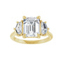 Sapphire Row Lab-Grown Emerald-Cut Diamond Claw-Prong Three-Stone Engagement Ring - 14K Yellow Gold, 3 ctw (view 3)