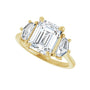 Sapphire Row Lab-Grown Emerald-Cut Diamond Claw-Prong Three-Stone Engagement Ring - 14K Yellow Gold, 3 ctw (view 5)