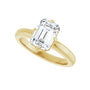 Sapphire Row Lab-Grown Emerald-Cut Diamond Compass-Set Claw-Prong Solitaire Engagement Ring - 14K Yellow Gold (view 5)