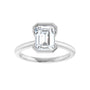 Sapphire Row Lab-Grown Emerald-Cut Diamond Half-Bezel Engagement Ring - 14K White Gold, 1 3/4 ctw (view 3)